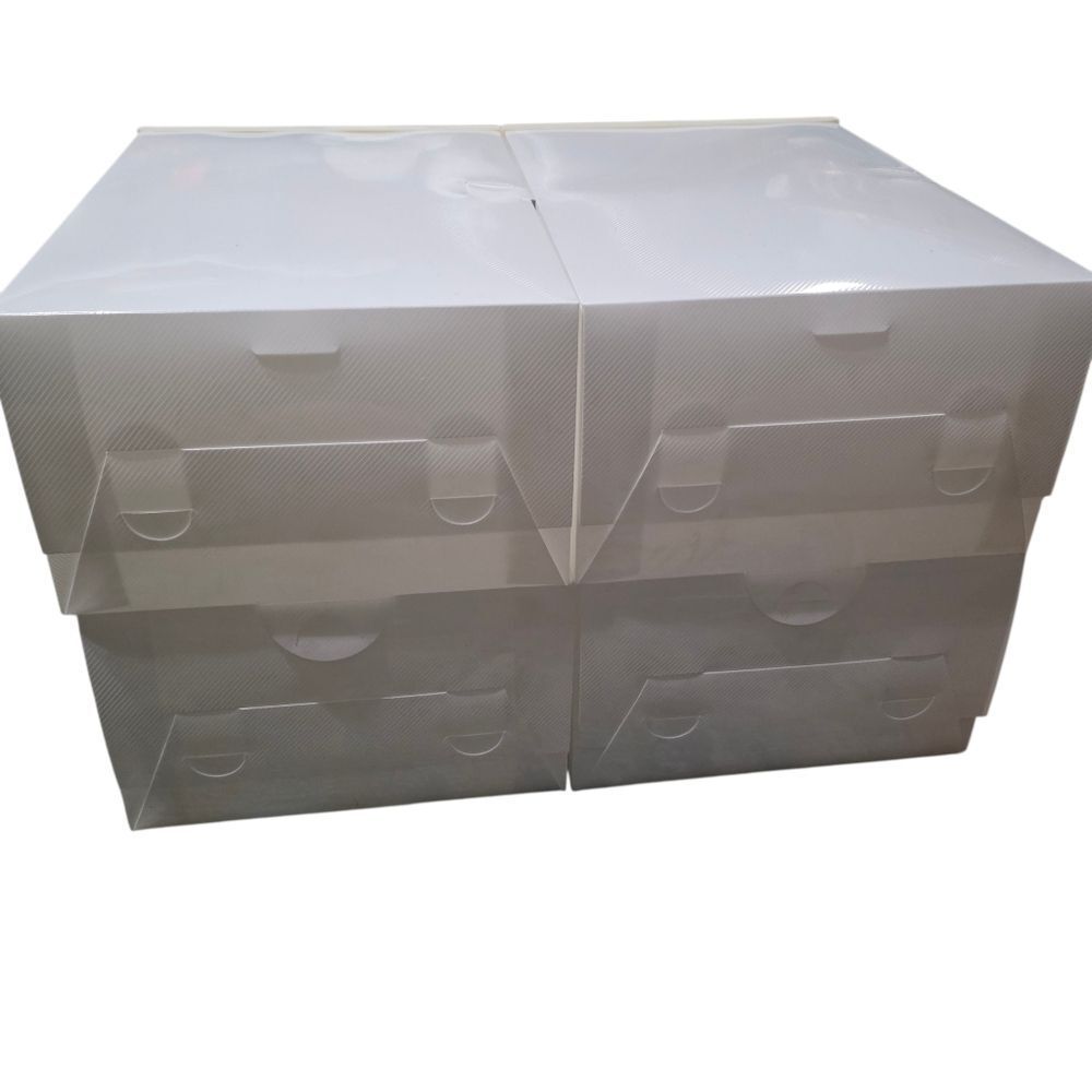 Stackable White Interlocking Shoe Storage Organizer - Picture 2 of 4